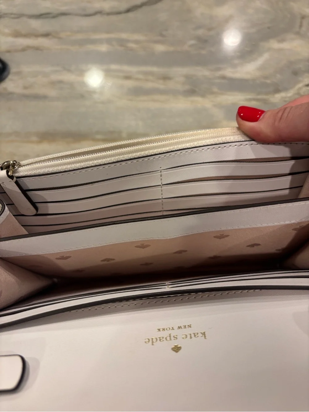 kate spade Cream Pebbled Leather Flap Crossbody